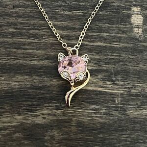 Pink Fox Tail Necklace “You are everything to me”